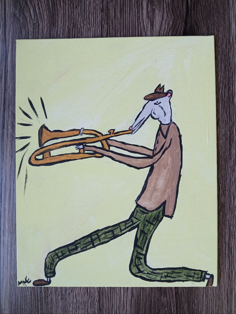 Possum Playing Horn Painting
